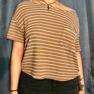 Beige Striped Tee